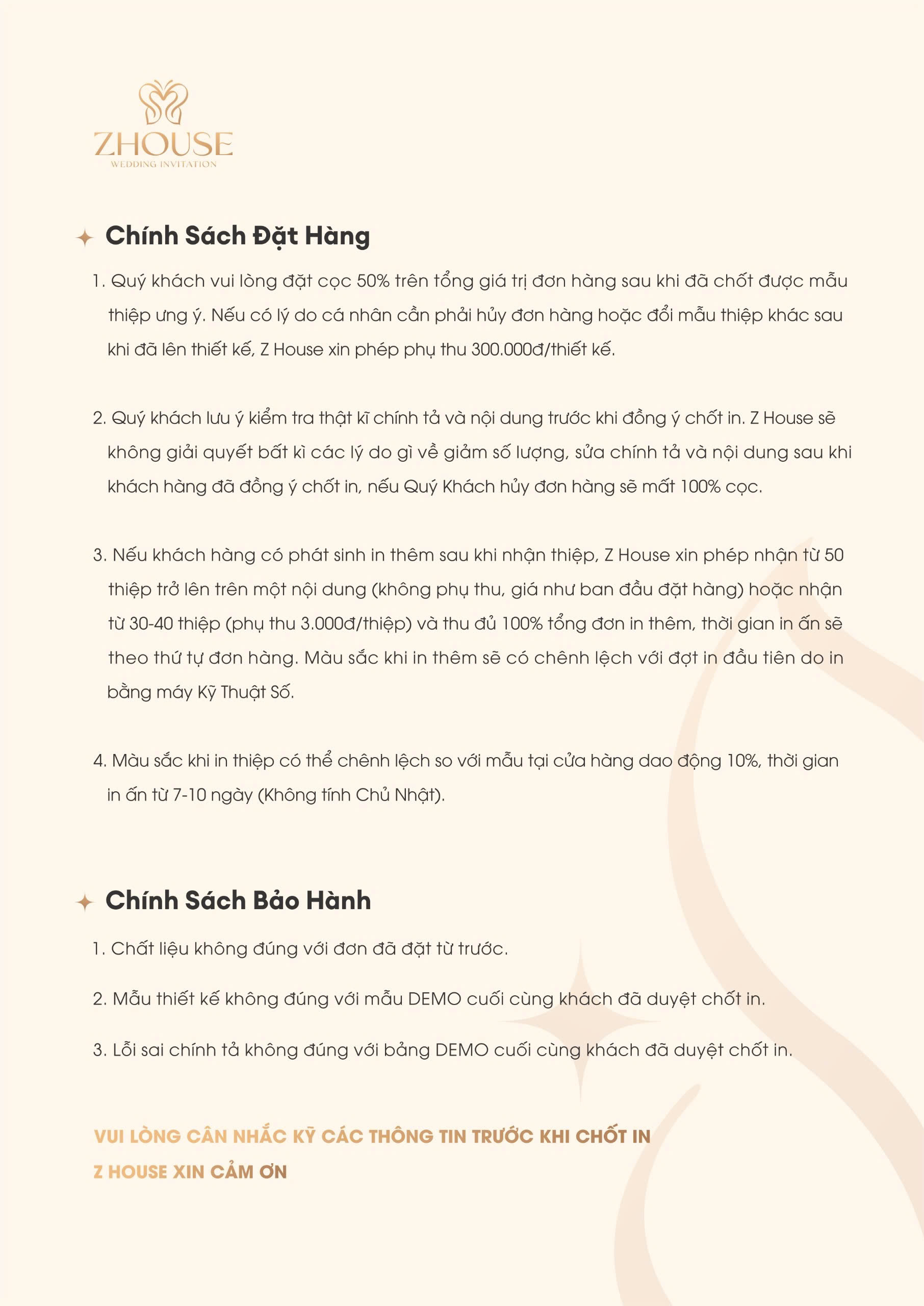 Chính sách đặt hàng